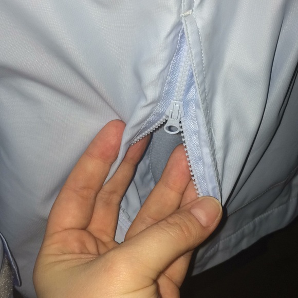 Two-tone Blue Waterproof Coat - Picture 3 of 8